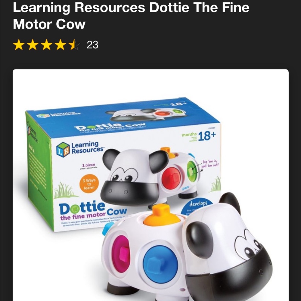 Learning Resources dottie the fine motor cow
